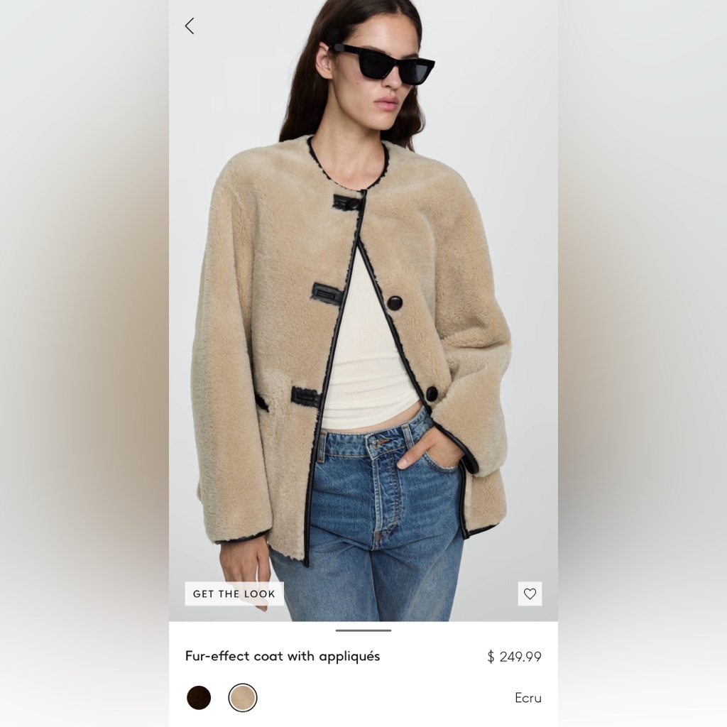 Mango Fur-Effect Coat With Appliqus